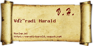 Váradi Harald névjegykártya